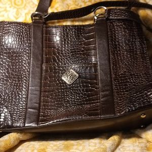 Coldwater Creek Faux Croc Brown Tote